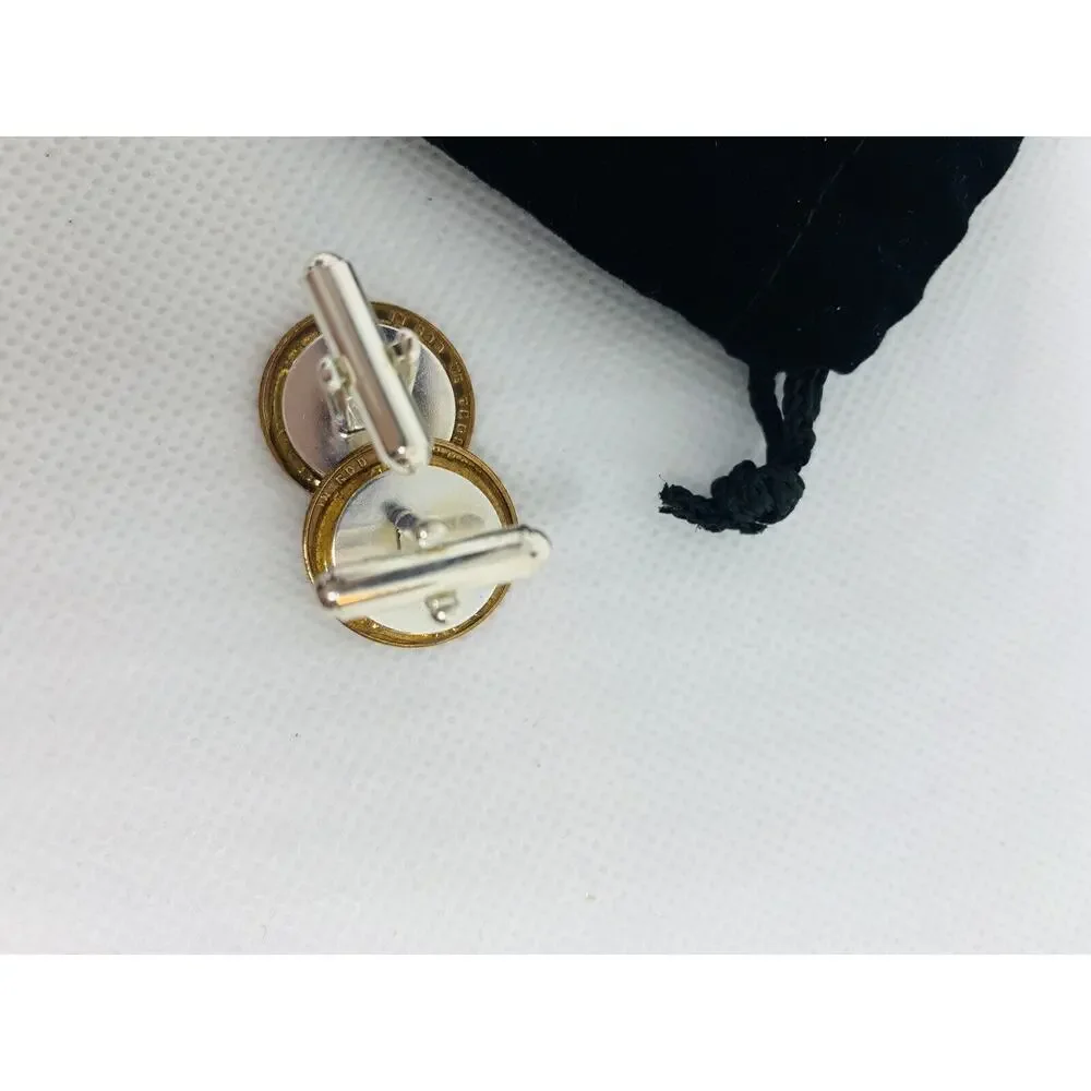Men's Cufflinks Wheat Penny Bullet Back Design (Leverback) New Handcrafted